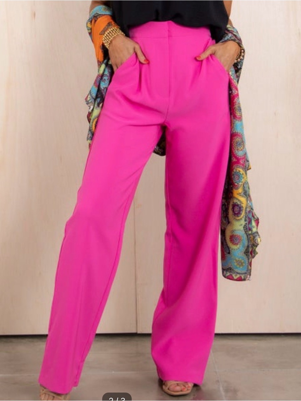 Glam High-Waist Pink Trousers